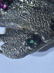 RARE Vintage Les Bernard Scarecrow Brooch .925 Sterling Silver w/ Gemstones