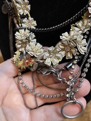 Juicy Couture Vintage Victorian Look Rare Layered Necklace With Dangling Chains