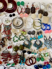 Huge 251 pairs Earrings Pierced Mixed Stud Dangle Chandelier Hoop