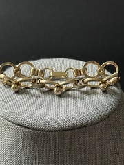 Vintage Chain Link Stackable Bracelet Gold Tone 8” Career Minimalist Old Money