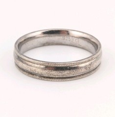 Vintage Sterling Silver Ring Plain Band Milled Edge 925 FC Size 11.75