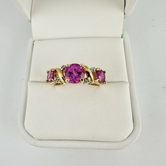 VTG Ross Simons Ruby Gold Vermeil 925 Sterling Silver Cluster Ring SZ8 Read