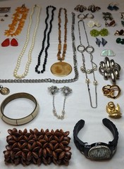 Costume Jewelry Large Assorted Colorful Lot Necklaces Bracelets Watches & More