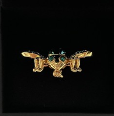 Vintage Joan Rivers Gold & Blue Topaz Bee Brooch Pin