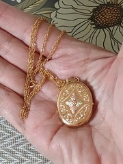 Vintage C. Co. 1/20 12K GF Storybook Locket with 14k GF Chain Stamped