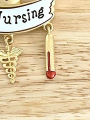Vintage Tona Nursing Nurse brooch pin, hanging charms.