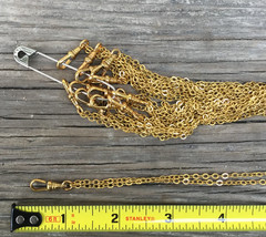 Charm Holder Necklace. Lanyard. Delicate Chain 29″ Gold Tones Chatelaine