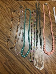 19 Vintage Beaded Necklaces & Bracelets- Lot 1 (Various Styles, Colors & Clasps)