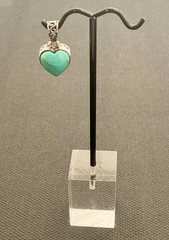 Vintage Sterling Silver 925 & Turquoise Heart Pendant