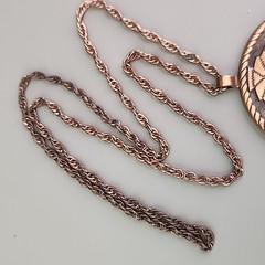 Vintage Copper Bell Kachina Pendant Necklace 29″ Large Round 2 5/8″