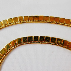 Vintage MONET Gold Tone Chain Flat Square Link 16.5″ Super Shiny Nice Quality