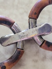 70’s Rare Vintage Gucci Bamboo Links Sterling Connector Toggle CLASP BRACELET 9″