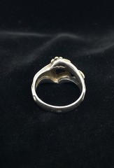 Vintage Art Nouveau Style Peridot Sterling Silver and 14K YG Vermeil Ring Size 8