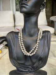 Vintage Sterling Silver Ball Beaded Necklace & Bracelet