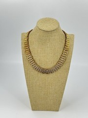 Vintage Egyptian Revival Gold Tone Choker Necklace 18 Inch