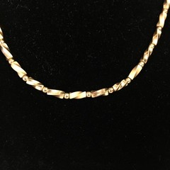 Napier Necklace Vintage Gold Tone Twisted Barrel Bead Chain Statement 20″