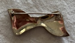 VTG Art Deco Style Marcasite & Sterling Silver Bow Brooch