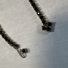 Gorgeous 1950-60’s Jet Black Teardrop Rhinestones with Bright Pink