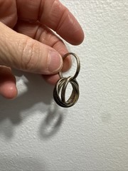 Vintage Chunky 5 Interlocking Sterling Silver Size 4.5 Band 8.6g Ring Tarnished