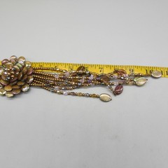 Joan Rivers Starlet Necklace Beaded Browns Flower Dangles Bold Statement
