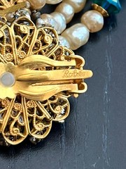 Incredible Vintage 40’s Robert Bracelet Brooch Earrings Pearls Glass Beads etc