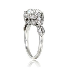 Antique 3.00 CT White Round Cut CZ Art Deco Anniversary Gift Ring in 925 Silver