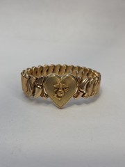 Vintage Marine Logo On Heart Expandable Sweetheart Bracelet Gold Tone