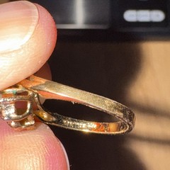 2 Vintage 18K & 14k Yellow Gold Electroplate Size 6/6.5 9.6g