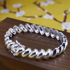6.5” 10mm, Vintage Italian sterling silver link bracelet, 925 San Marco chain