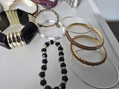 Mixed metal materials lot of 47 bracelets