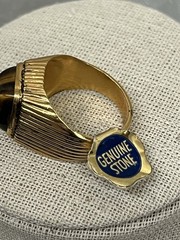 Vintage Vargas Men’s Ring 18kt Yellow Gold HGE Tiger’s Eye Sz 10.75