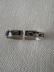 Mexican Sterling Silver Taxco 7 1/2 Inche Bracelet With Genuine Malachite Inlay.