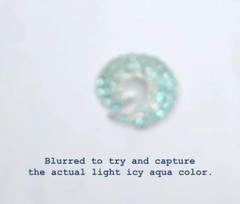 Brooch Icy Aquamarine Rhinestones Paisley Swirl Brooch Prong Set