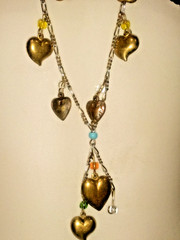 Vintage PIDDiDLY LINKS CHARM Necklace Theater Drama REAL HEART LOCKETS Kingston