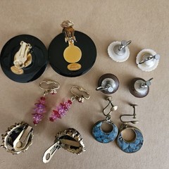 Vintage Lot 6 pr clip & screwback Earrings Richard Kerr