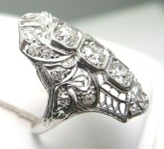 Antique Art Deco Engagement Dinner Platinum Ring Size 5.5 UK-K1/2 EGL USA