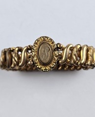 Antique Carmen Sweetheart Heart initial “P” gold filled? bracelet -one bad link