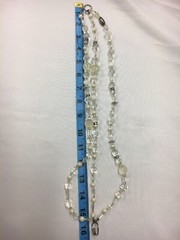 Vintage Roxsann chunky white clear beaded multi strand necklace jewelry