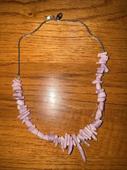 Signed Les Bernard Purple Lavender Branch Coral Rare Species Necklace 33″ Long