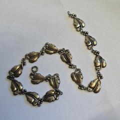 Vtg Sterling Silver Danecraft Floral Necklace 20.25g Fine Jewelry 15.5″ Chain