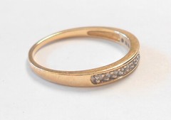Classic Channel Set ..06ctw 13 Diamond 14K Yellow Gold 2.5mm Band Ring Size 7