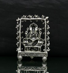925 pure silver God Ganesha statue, figurine, puja article home temple art04