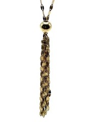 Karizia Italy 18k GP 925 Silver Valentino Gold Lariat Tassel Necklace