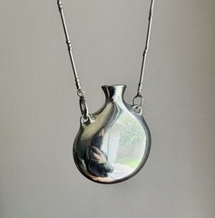 Ultra Rare Early Elsa Peretti Silver 71mm Open Bottle Necklace 1974 Tiffany & Co