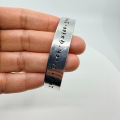 VTG Inspirational Silver Tone “Love Teach Guide Inspire” Engraved Cuff Bracelet