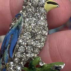 CORO Duette Brooch: Blue Calopsitta / Birds of Paradise