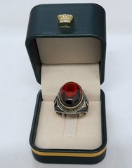 Classic Rif Top Minimalist Eagle Men Ring Sterling Silver 925 Agate Stone SZ 11
