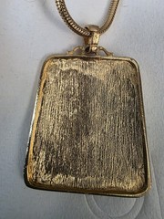 Vintage Enamel Butterfly Floral Goldtone Necklace 28 in