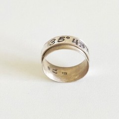 Vintage 925 Sterling Silver SUN SAN Signed Coordinates Spinner Band Ring Size 8