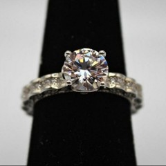 2 Ct Moissanite Wedding Ring Hypoallergenic Rhodium Plated 925 Sterling Silver 6